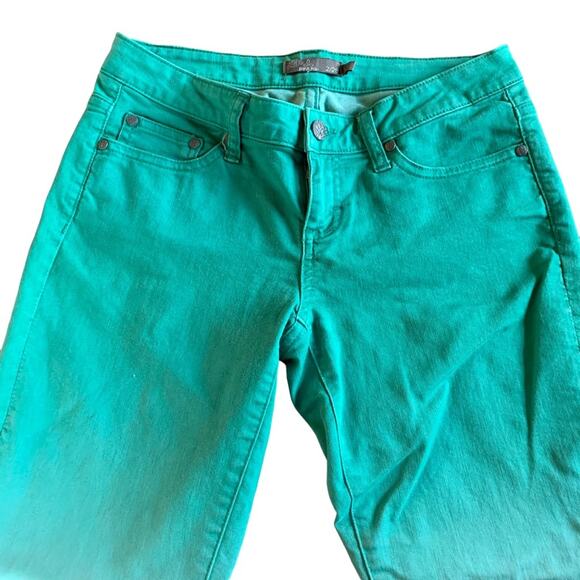 Prana Womens green ombre jeans with ankle zipper size 2 26 - Picture 4 of 7